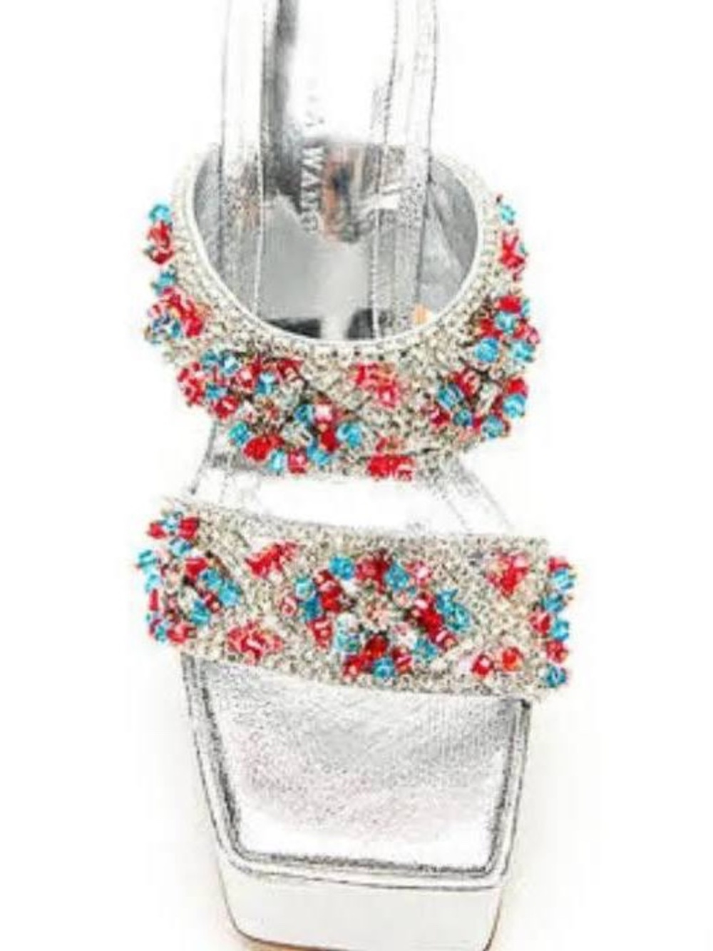 NWT Azalea Wang Cecilia Sequin Embellished Platform Sandal. Size 9 - Picture 3 of 6